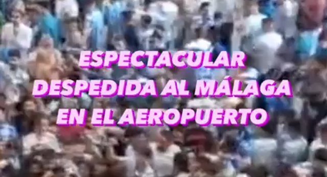 Así ha despedido la afición del Málaga CF antes del partido decisivo por el ascenso.