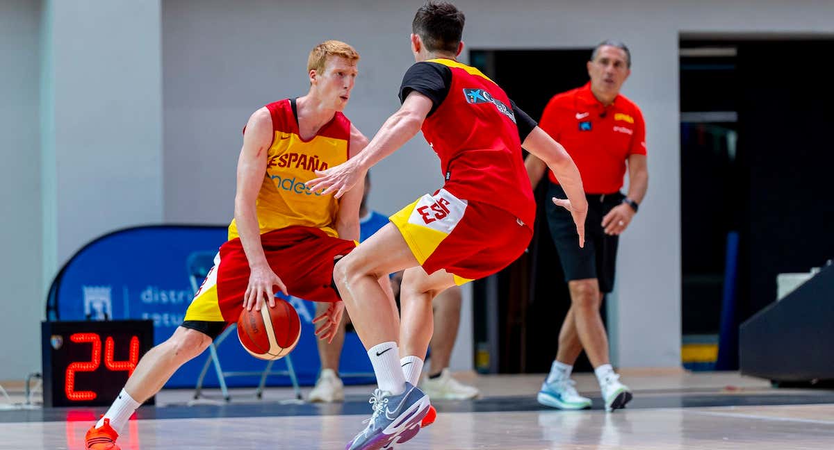Entrenamiento de la Selección española de baloncesto.