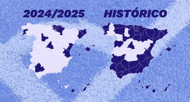 Así queda el mapa de LaLiga 24-25 y las diferencias con la evolución histórica: ningún equipo de Primera alrededor de Madrid