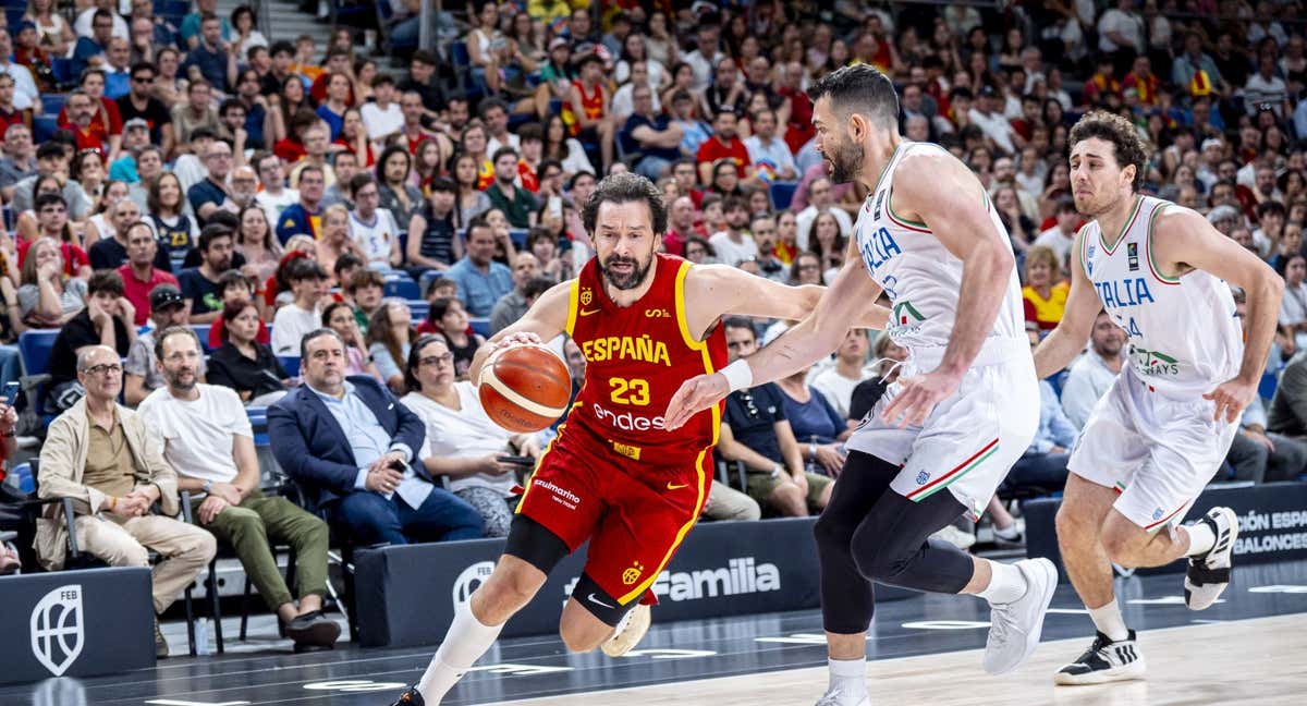 Sergio Llull durante el partido ante Italia. /FEB