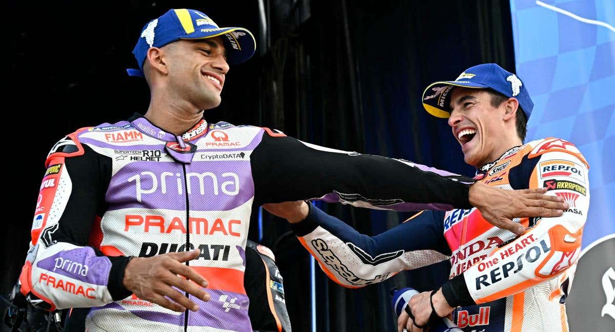 Jorge Martín, junto a Marc Márquez en el GP de la Comunidad Valenciana de 2023./AFP