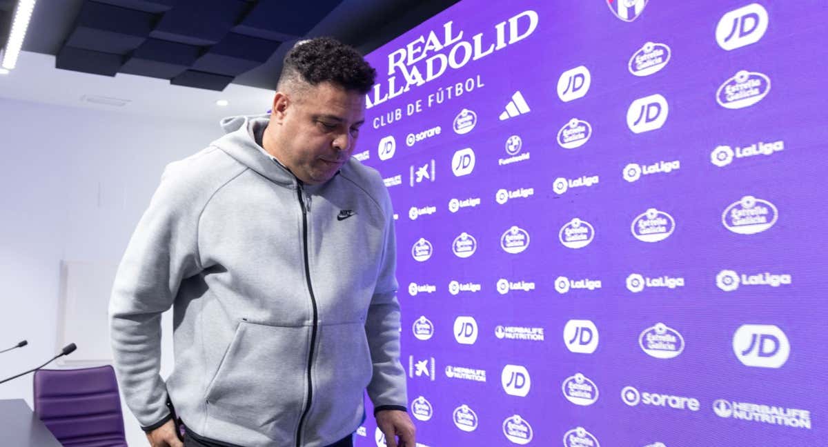 Ronaldo Nazario, en la sala de prensa del Valladolid.