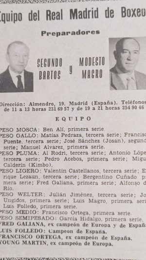 Cartel promocional del equipo de boxeo del Real Madrid de boxeo.
