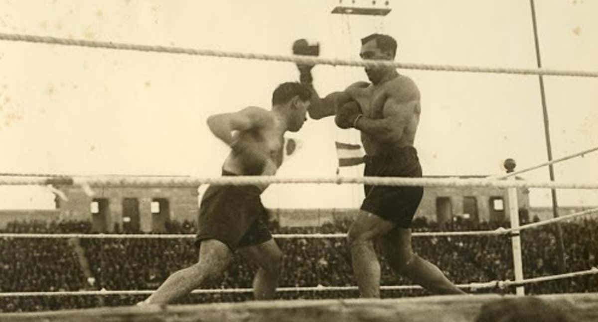 Combate entre Paulino Uzcudun y Primo Carnera disputado en Barcelona en 1930./