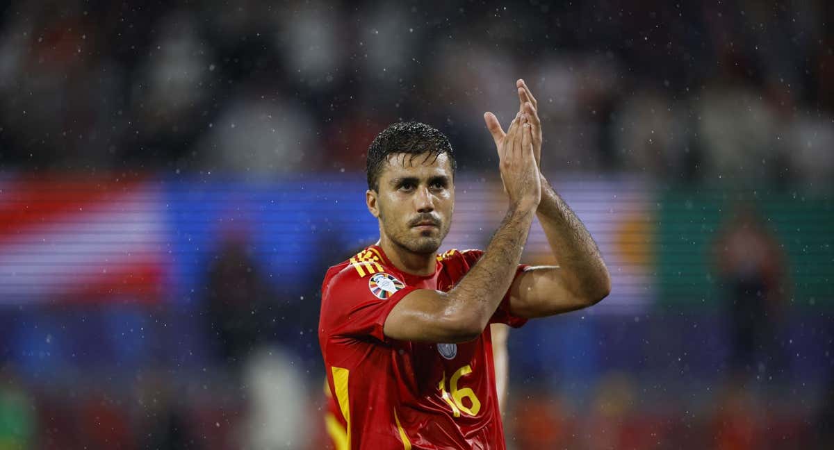 Rodri, en un partido con España./EFE