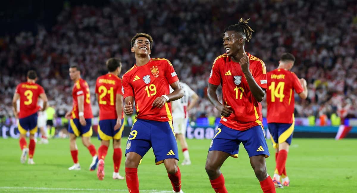 Lamine Yamal y Nico Williams, en un encuentro de esta Eurocopa. /GETTY