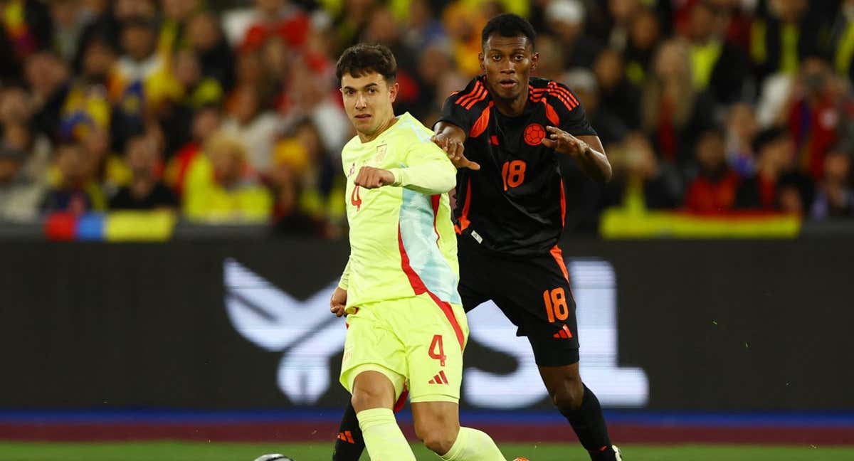 Martin Zubimendi, en el partido de España frente a Colombia. /REUTERS