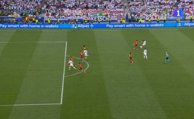 El fuera de juego del delantero alemán.  RTVE
