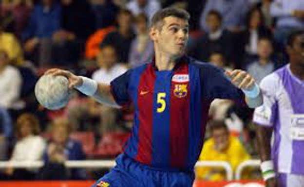 Masip durante su época de jugador en el Palau Blaugrana.  FCB