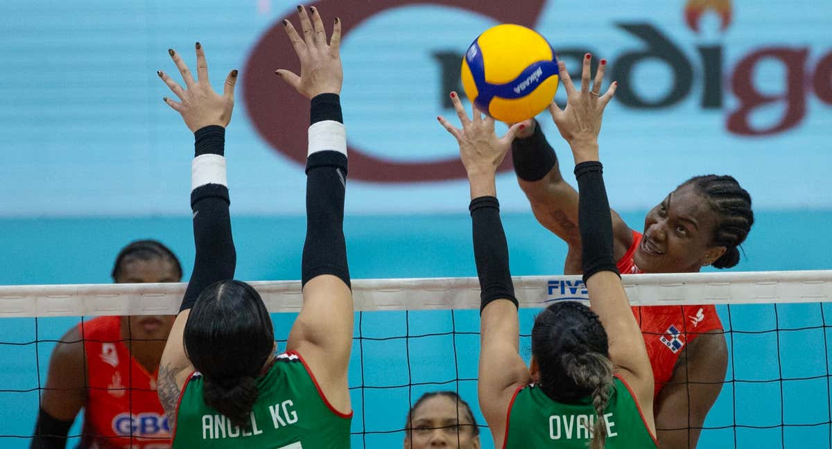 Partido de voleibol entre México y la República Dominicana./EFE