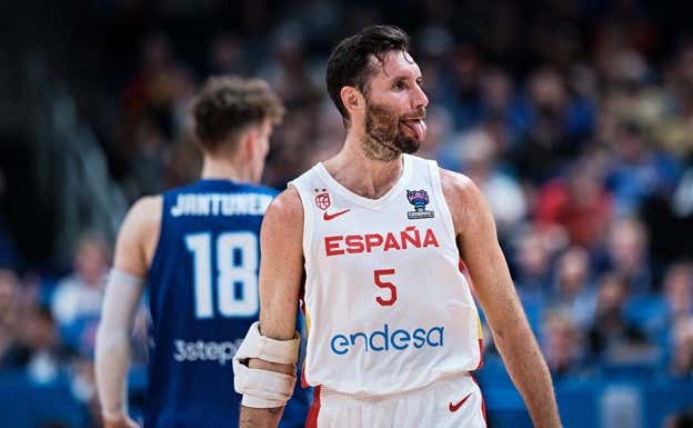Rudy Fernández, durante el partido ante Finlandia del Eurobasket 2022.  FIBA