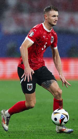 Stefan Posch, en un partido con la selección de Austria.  AFP