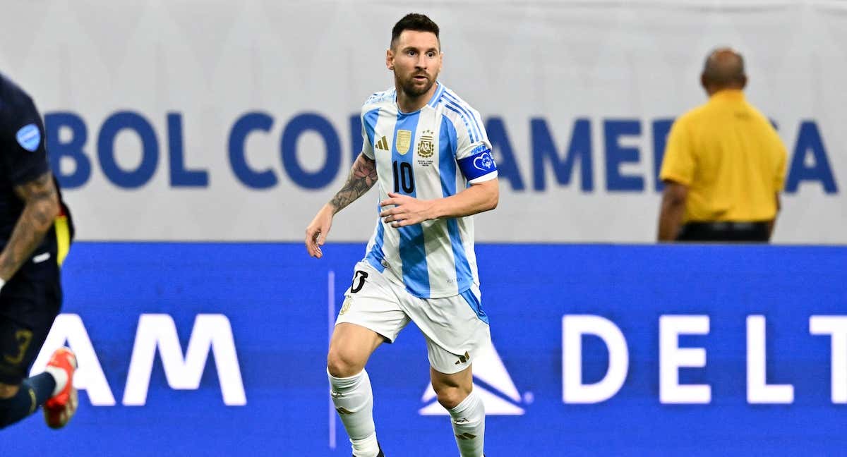Leo Messi durante un partido con Argentina.