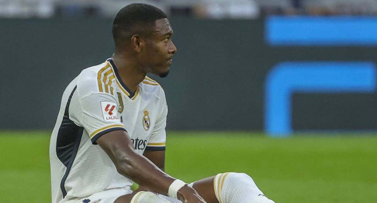 Alaba, lesionado con el Real Madrid.