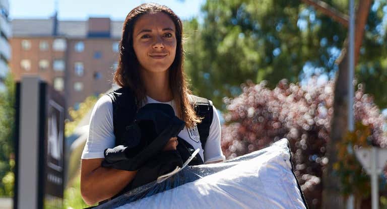 Aitana Bonmatí, jugadora del Barça y de la Selección y actual Balón de Oro y The Best, durante el último viaje de la Selección a República Checa, donde disputarán su penúltimo partido de clasificación para la Eurocopa.