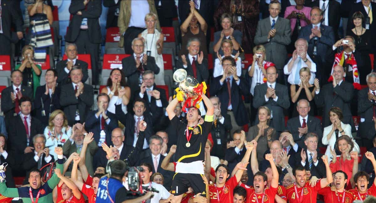 España celebra la Eurocopa ganada en 2008./Getty