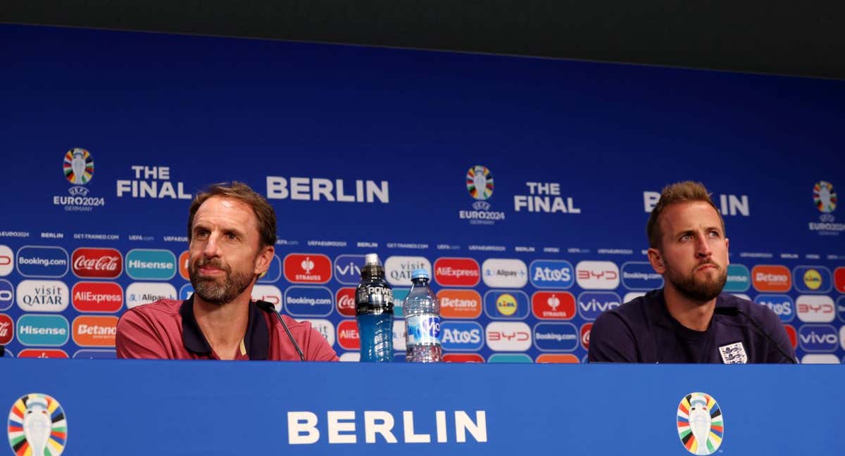 Kane y Southgate, en una conferencia de prensa conjunta en esta Eurocopa.