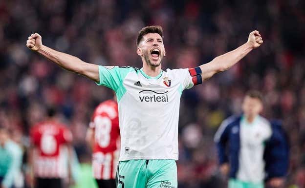 David García celebra una victoria con Osasuna.  EFE