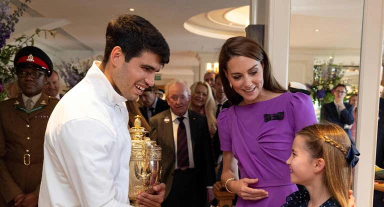 Carlos Alcaraz, junto a la princesa de Gales.