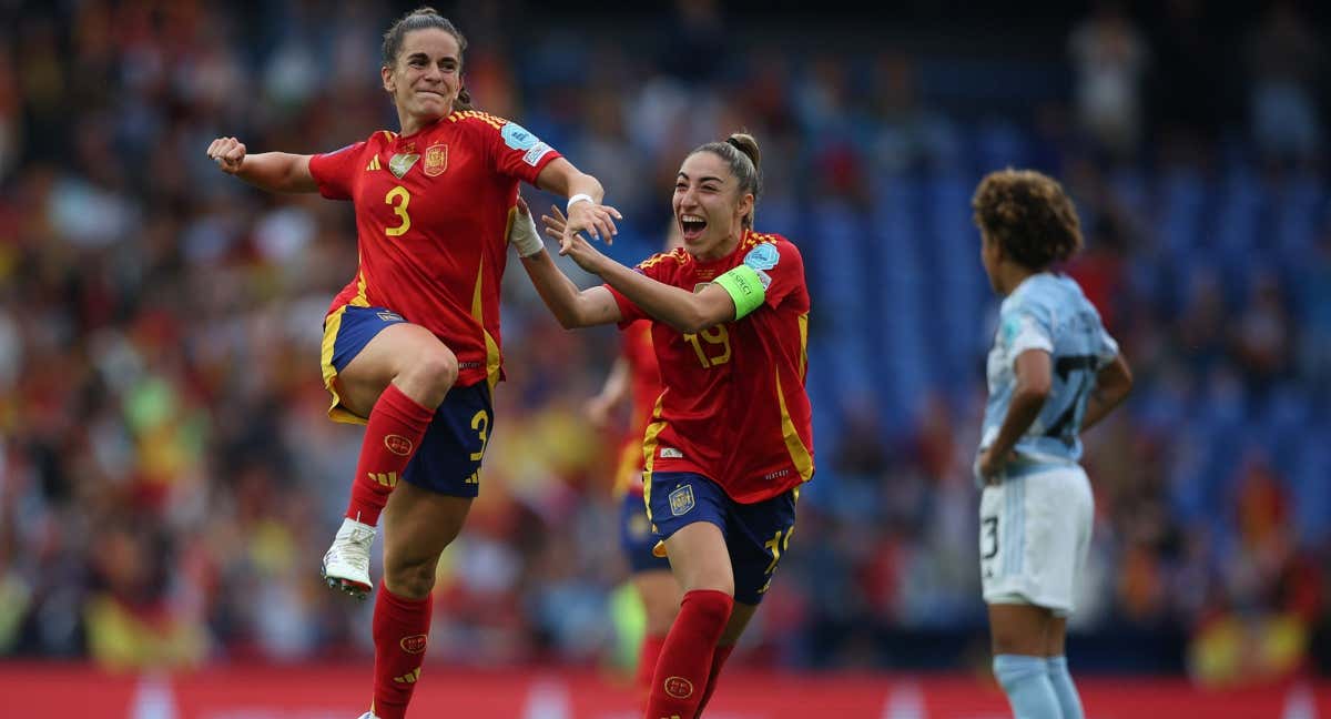 Teresa Abelleira celebrando su gol. /RFEF