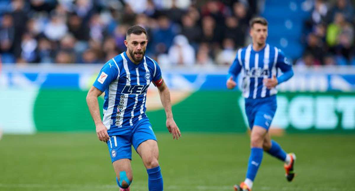 Luis Rioja, durante un partido del Alavés./AFP