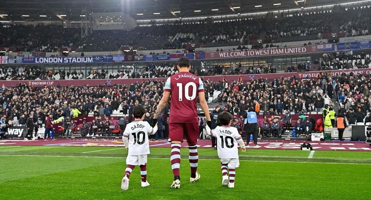 Lucas Paquetá, antes de un partido con el West Ham United.
