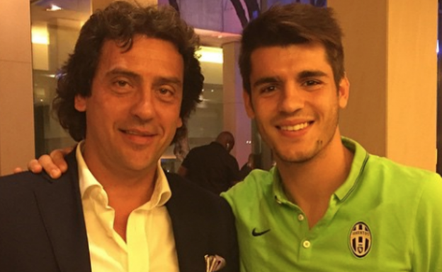 Juanma López, agente de Álvaro Morata, junto al delantero.  INSTAGRAM
