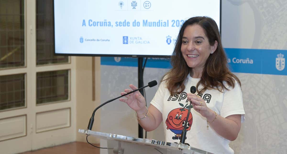 Inés Rey, alcaldesa de A Coruña, en el acto de presentación de la sede. /EFE