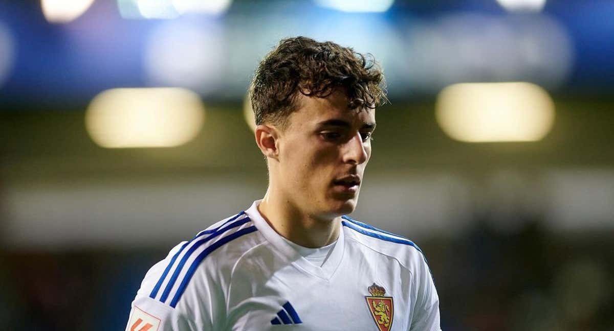 Alejandro Francés, jugando con el Real Zaragoza. /@alejafranto