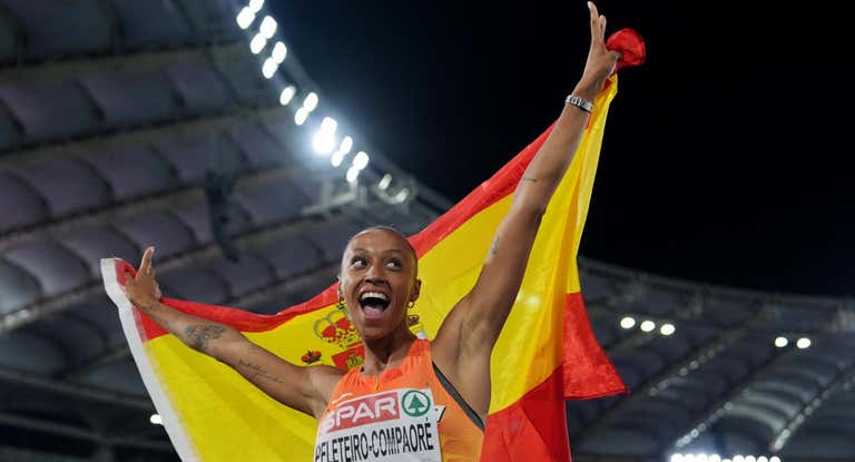 Ana Peleteiro, sonriente durante el europeo.
