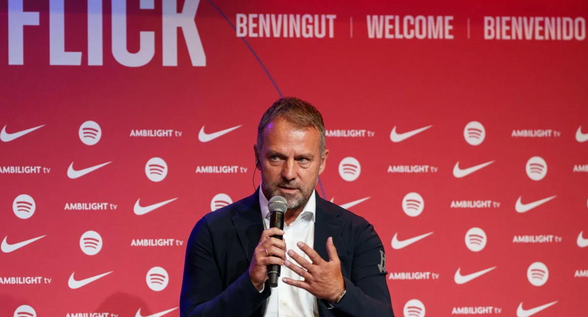 Hansi Flick durante su presentación como nuevo entrenador del Barça.
