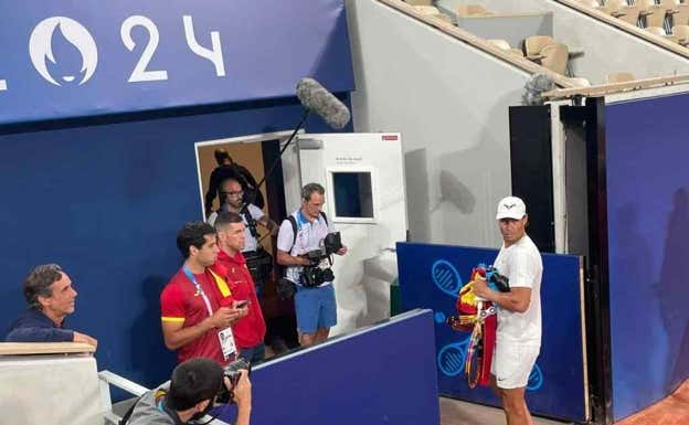 Nadal, tras el entrenamiento de este viernes en París sSebastián Varela