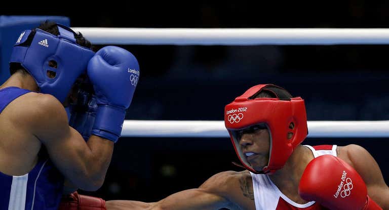 Imagen de un combate durante el último clasificatorio para París 2024.