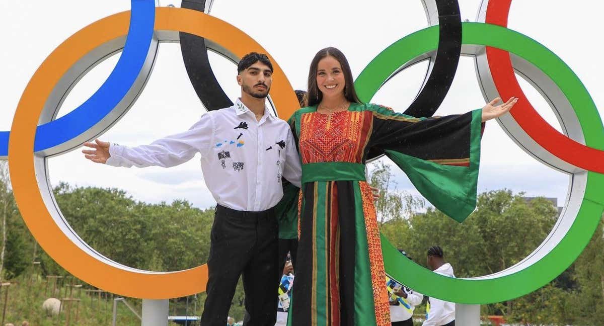 Los abanderados palestinos.