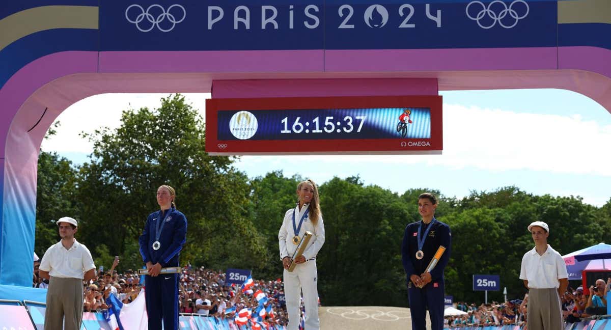 Ceremonia de medallas de los Juegos Olímpicos.