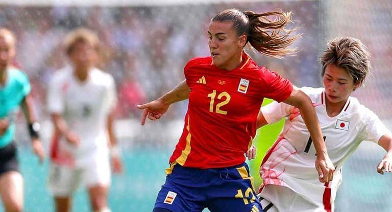Patri Guijarro, jugadora de la Selección, en el partido de España ante Japón.