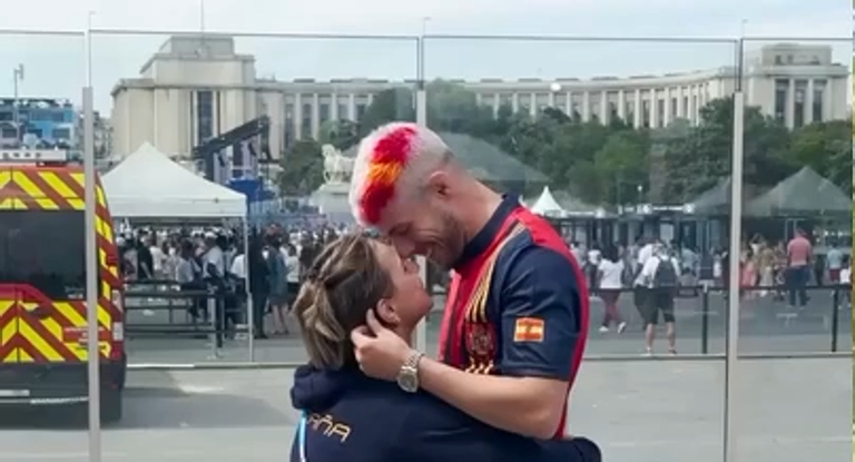De esta forma vivió Laura Martínez el momento más romántico de los Juegos.