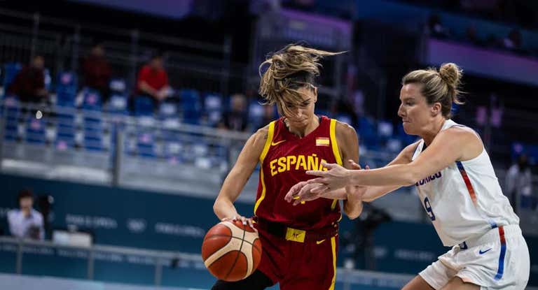 Mariona Ortiz durante el duelo ante Puerto Rico.