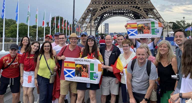 La familia de Paul McGrath, en los 20 km marcha.