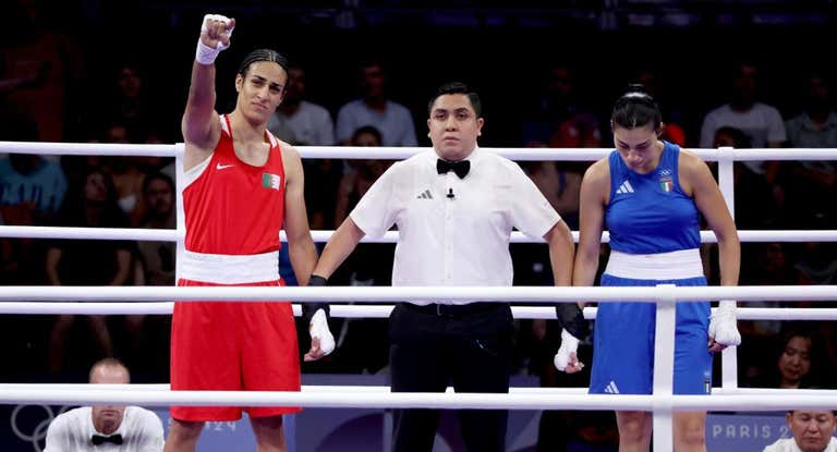 Imane Khelif, vencedora ante Carini.