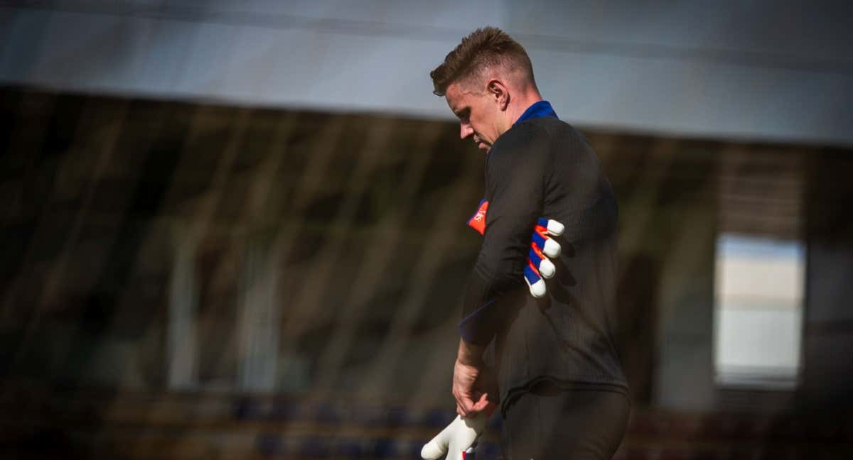 Ter Stegen en una sesión de entrenamiento.