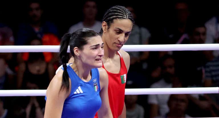 Carini y Khelif, tras el combate.