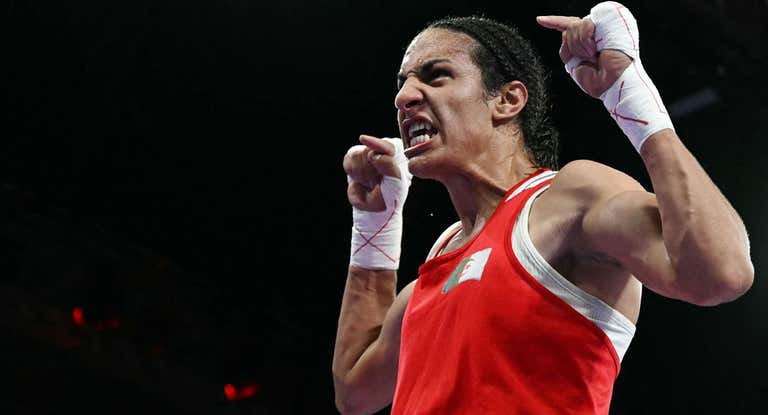 Imane Khelif, tras su victoria en cuartos de final.