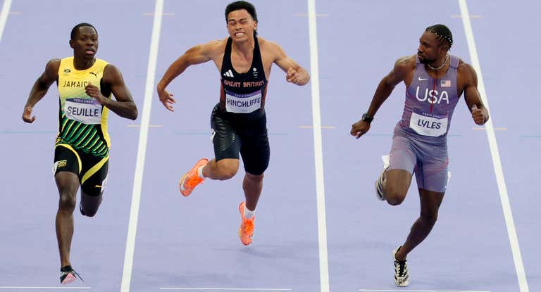 Primera semifinal de los 100 metros lisos.