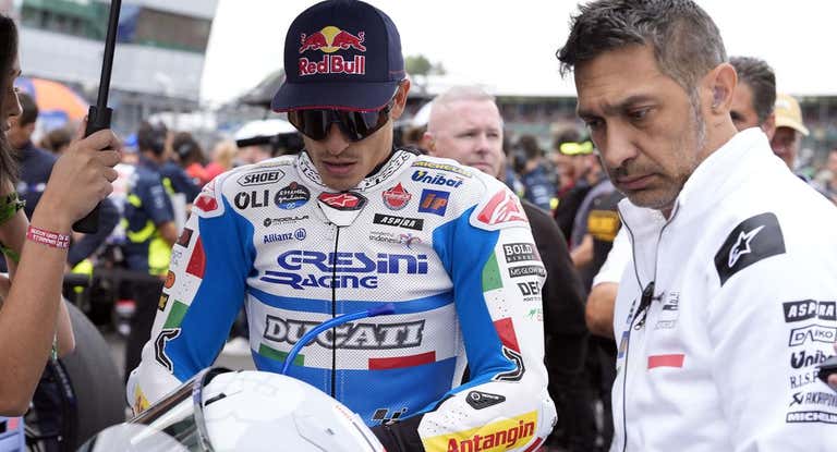 Marc Márquez, en la parrilla de salida del GP de Silverstone.
