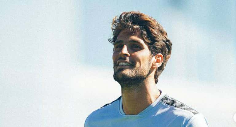 Gonzalo Paciencia, en un entrenamiento con el Celta.