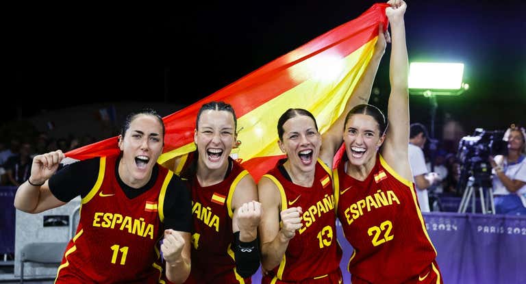 Las jugadoras de la Selección de 3x3 Vega Gimeno, Gracia Alonso, Sandra Ygueravide y Juana Camilión.