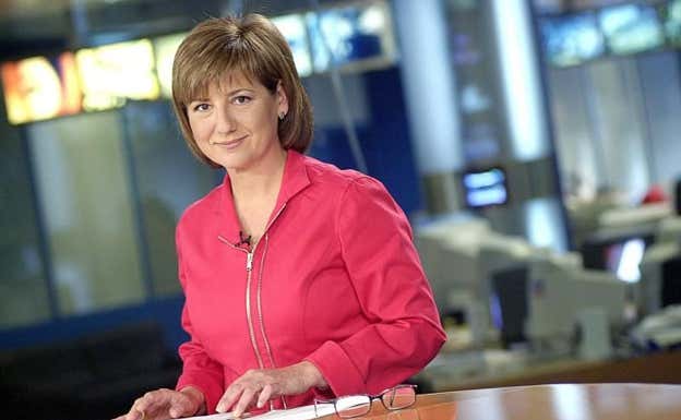 Olga Viza, presentando los deportes en el Telediario de TVE.  ABC