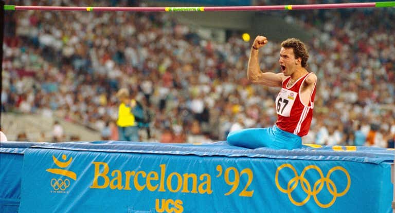 Un corredor paralímpico en los Juegos del 92 en Barcelona.