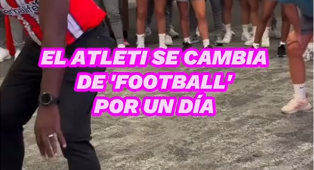 El club español se encuentra de pretemporada por EE.UU. y han probado el fútbol americano.
